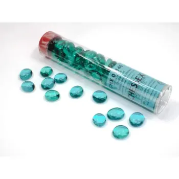 Chessex-Gaming-Glass-Stones-in-Tube-Crystal-teal