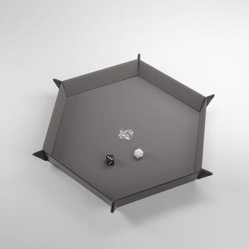 Gamegenic-Magnetic-Dice-Tray-Hexagonal-Black-Gray
