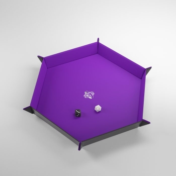Gamegenic-Magnetic-Dice-Tray-Hexagonal-Black-Purple
