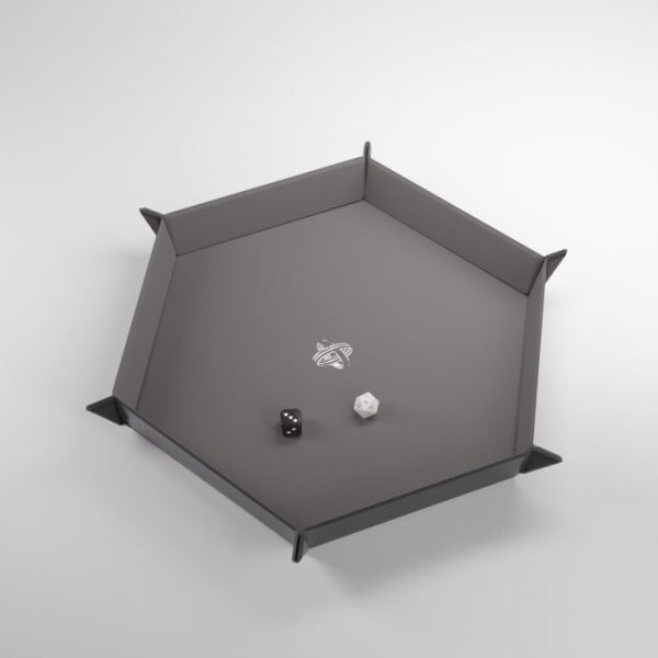 Gamegenic-Magnetic-Dice-Tray-Hexagonal-Black-Gray