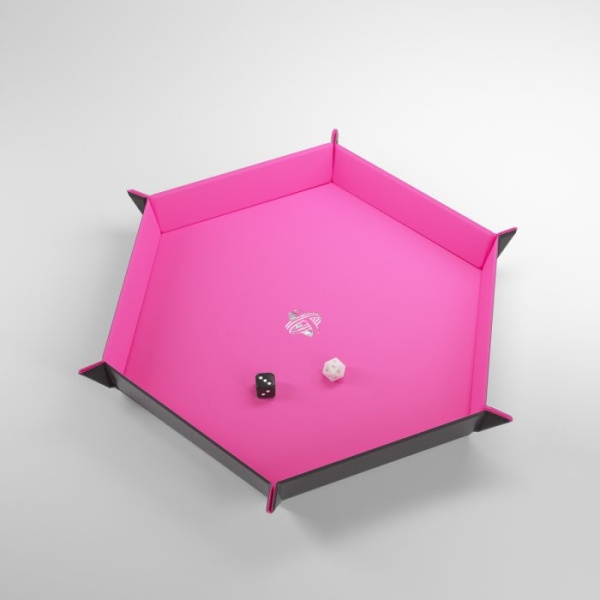 Gamegenic-Magnetic-Dice-Tray-Hexagonal-Black-Pink