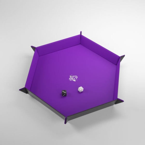Gamegenic-Magnetic-Dice-Tray-Hexagonal-Black-Purple