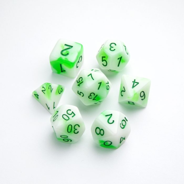 Gamegenic - Glow Series - Toxic Stones - RPG Dice Set (7 pcs)